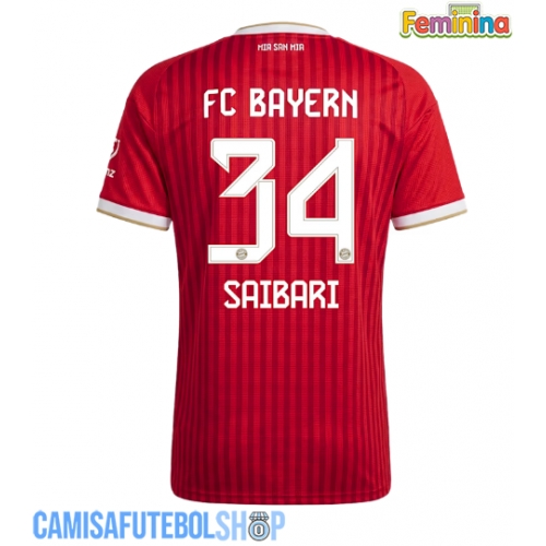 Camisa de time de futebol Bayern Munich Ismael Saibari #34 Replicas 1º Equipamento Feminina 2026-27 Manga Curta